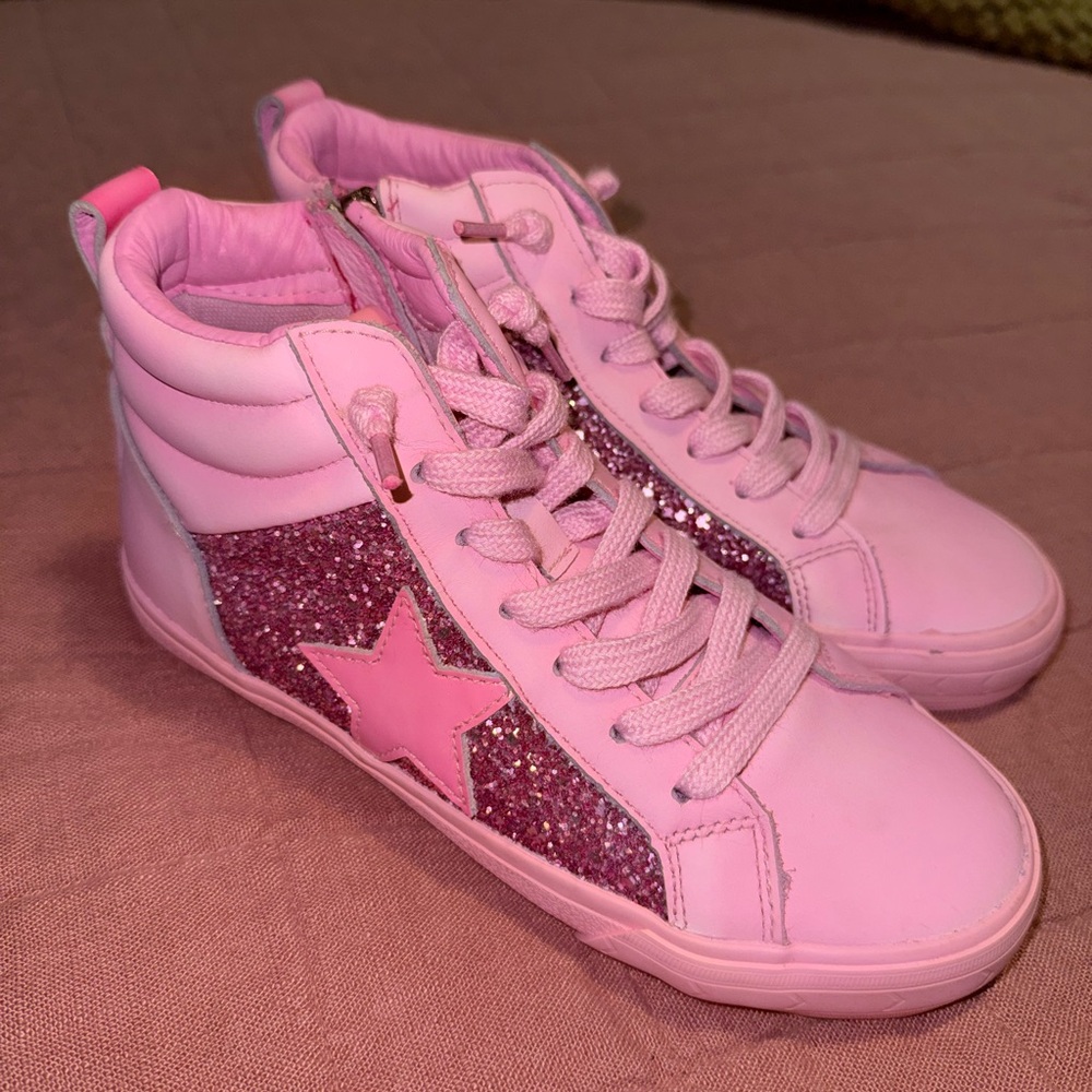 Vintage Havana Alexis High Top pink glitter sneakers size 6.5 women’s NWOT